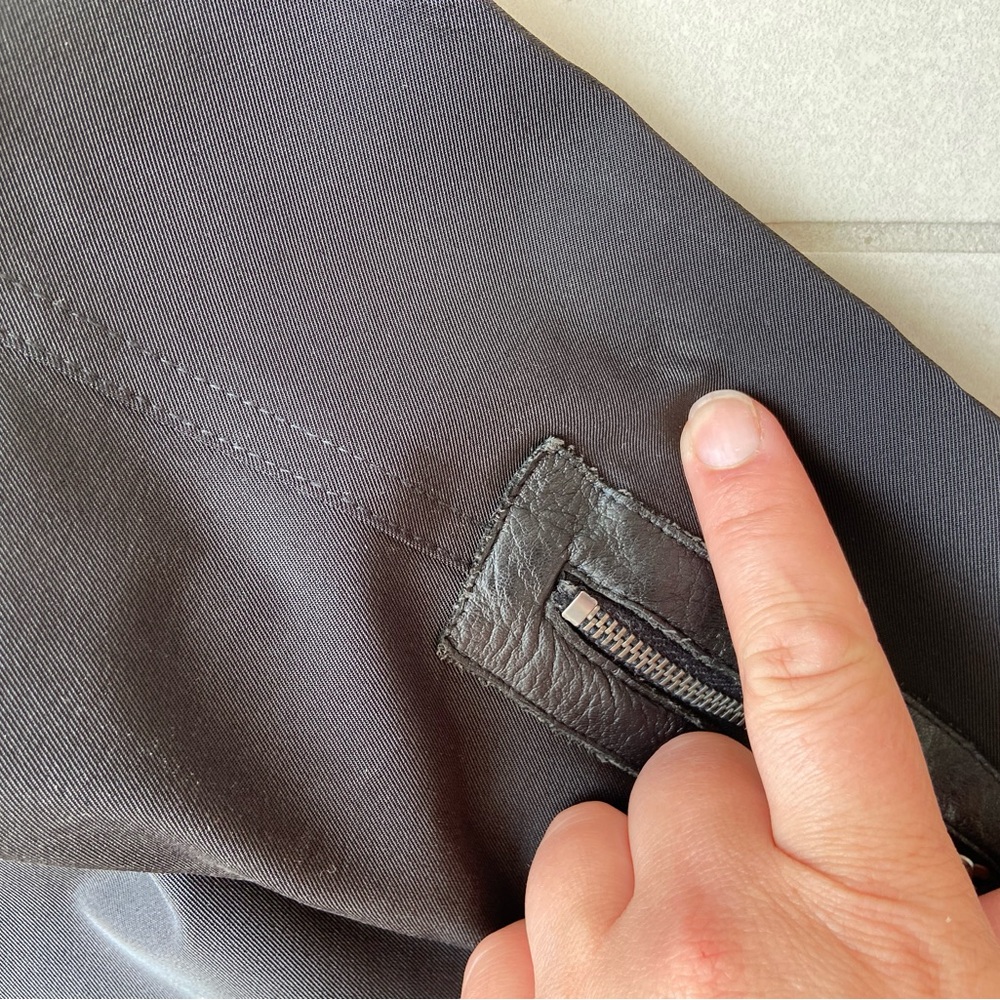 Votre Nom Black Blazer Jacket – Zipper Detail & Faux Leather Trim | Size 8 - Picture 14 of 16